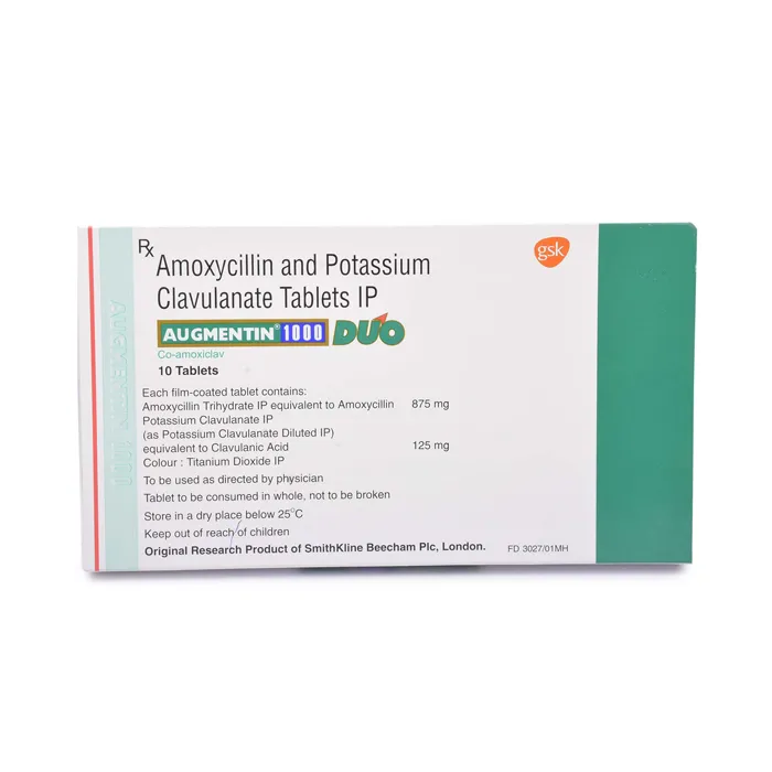 Augmentin 1000mg tablet with Amoxicillin Clavulanic Acid                         