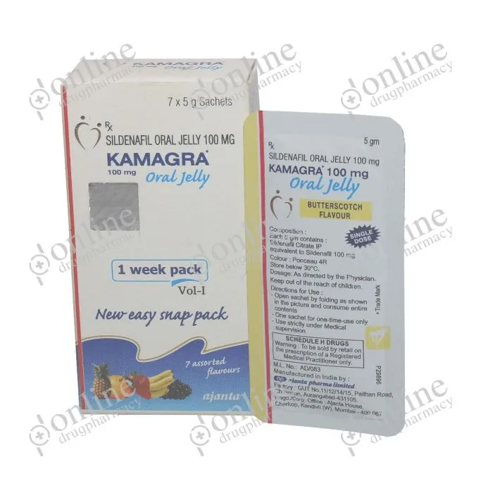 Kamagra Oral Jelly Rx 100 mg-Front-view